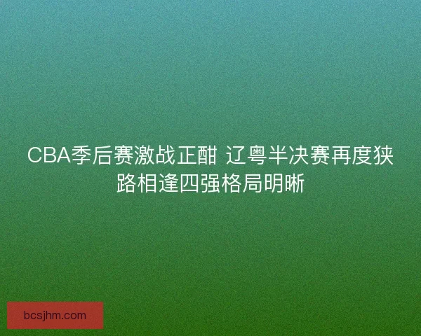 CBA季后赛激战正酣 辽粤半决赛再度狭路相逢四强格局明晰