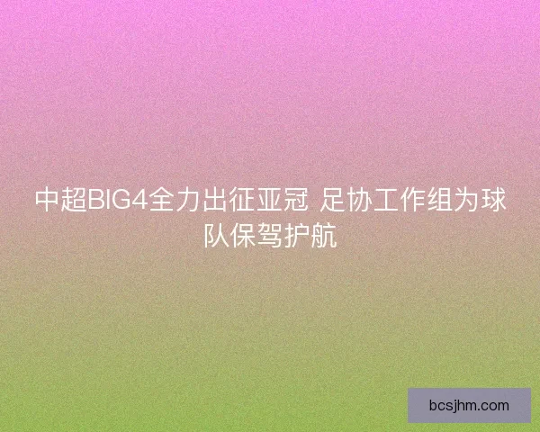 中超BIG4全力出征亚冠 足协工作组为球队保驾护航